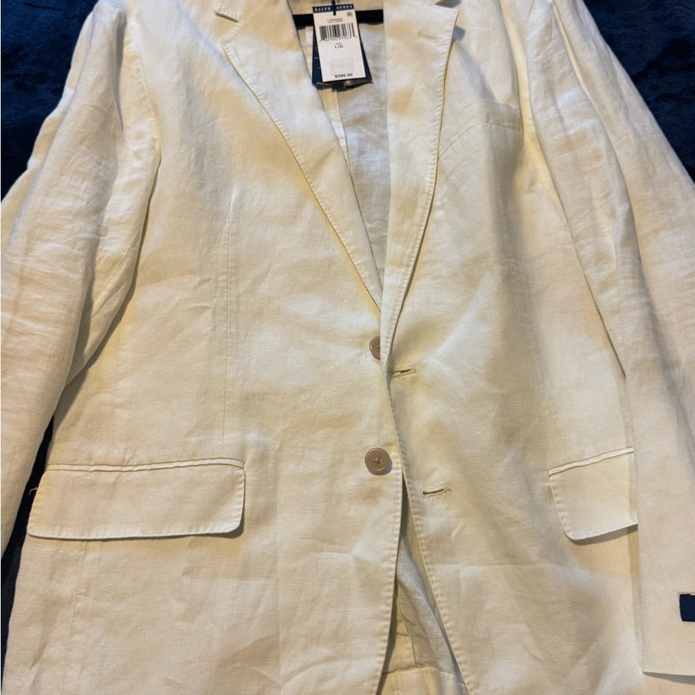 Ralph Lauren Cream Blazer Tailored Linen Suit